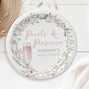 Assiettes En Carton Fête des mariées Mariage Pearl et Prosecco