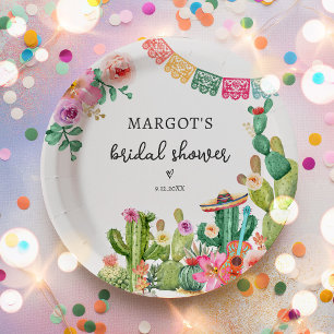 Assiettes En Carton Fête des mariées mexicaine Fiesta Cactus Taco