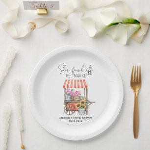 Assiettes En Carton Fête des mariées Panier à fleurs