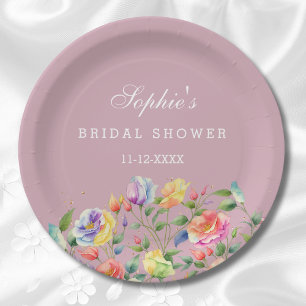 Assiettes En Carton Fête des mariées Rose Lilac Pink