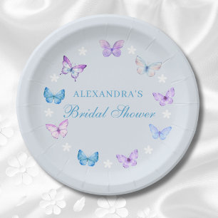 Assiettes En Carton Fête des mariées rose pourpre bleu papillon