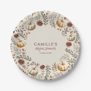 Assiettes En Carton Fête des mariées rustique de l'automne citrouille