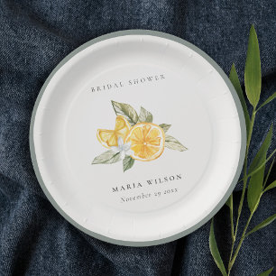 Assiettes En Carton Fête des mariées végétale minimale de saumons citr