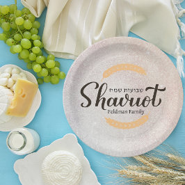 Assiettes En Carton Fête des Semaines Shavuot Fête juive Hébreu