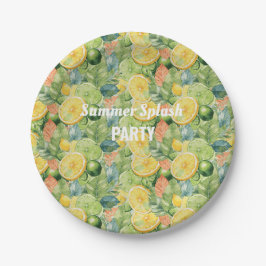 Assiettes En Carton Fête d'été Plaques florales de citron
