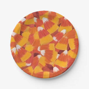 Assiettes En Carton Fête d'Halloween au maïs de bonbon
