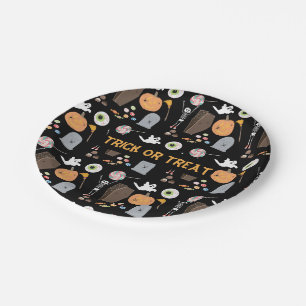 Assiettes En Carton Fête d'Halloween ou Treat Kids Halloween