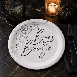 Assiettes En Carton Fête d'Halloween pour adultes « Toiles d'araignée,