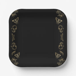 Assiettes En Carton Fête d'Halloween victorienne gothique foncé