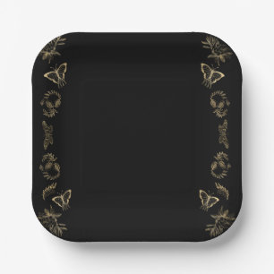 Assiettes En Carton Fête d'Halloween victorienne gothique foncé