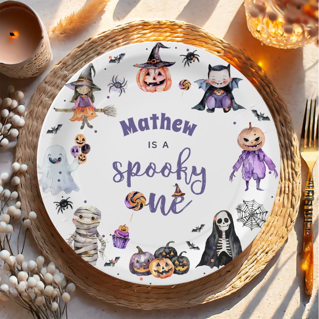 Assiettes En Carton Fête du 1er anniversaire de Halloween Ghost (Créateur téléchargé)