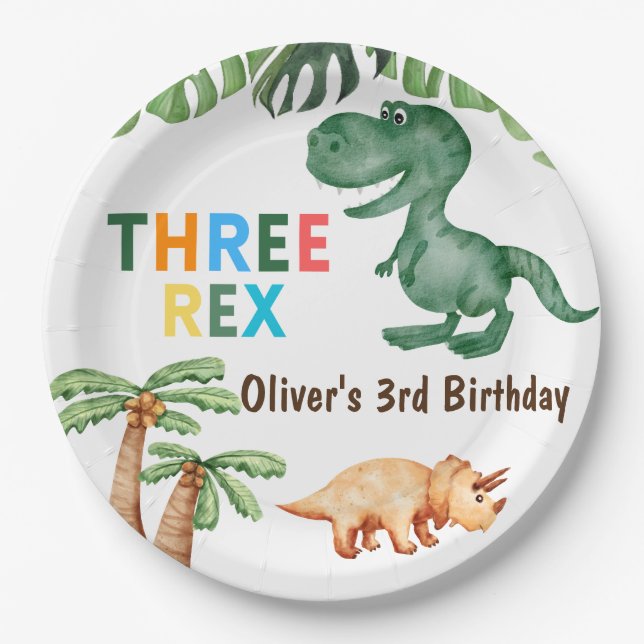Assiettes En Carton Fête du 3e anniversaire (Devant)