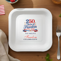 Assiettes En Carton Fête du 4 juillet rouge blanc bleu
