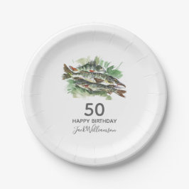 Assiettes En Carton Fête du 50e anniversaire | Pêche | Poisson d'aquar