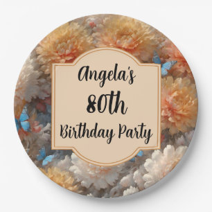 Assiettes En Carton Fête du 80e anniversaire
