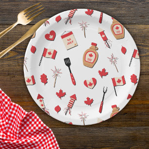 Assiettes En Carton Fête du Canada BBQ canadien