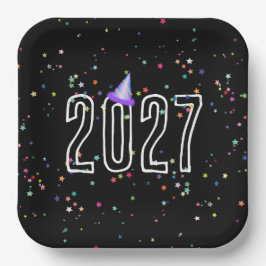 Assiettes En Carton Fête du Nouvel An 2027