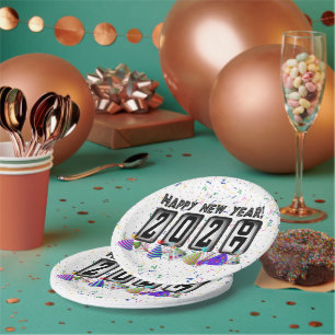 Assiettes En Carton Fête du Nouvel An 2027 sur l'odomètre