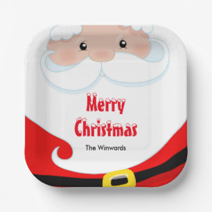 Assiettes En Carton Fête du Père Noël Joyeux Noël