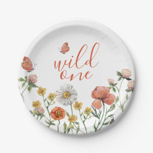 Assiettes En Carton Fête du premier anniversaire de Wildflower