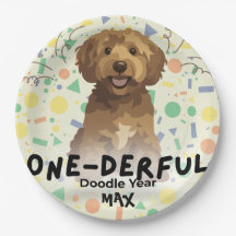 Fête du premier anniversaire du Goldendoodle vert