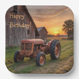 Assiettes En Carton Fête du tracteur agricole