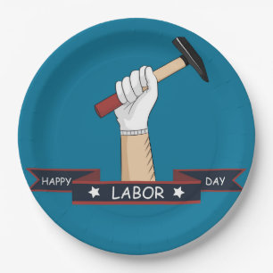 Assiettes En Carton Fête du travail heureuse
