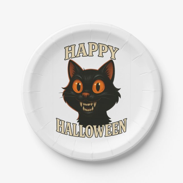Assiettes En Carton Fête éffrayante d'Halloween (Devant)