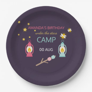 Assiettes En Carton Fête Girlie Glamping personnalisée