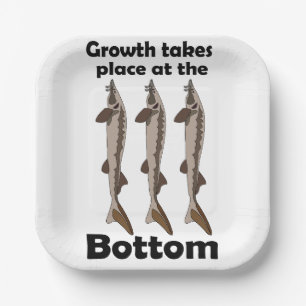Assiettes En Carton Fête Inspirante Poisson Esturgeon Fond de l'Eau