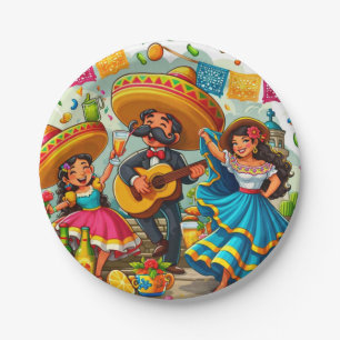 Assiettes En Carton Fête Mariachi