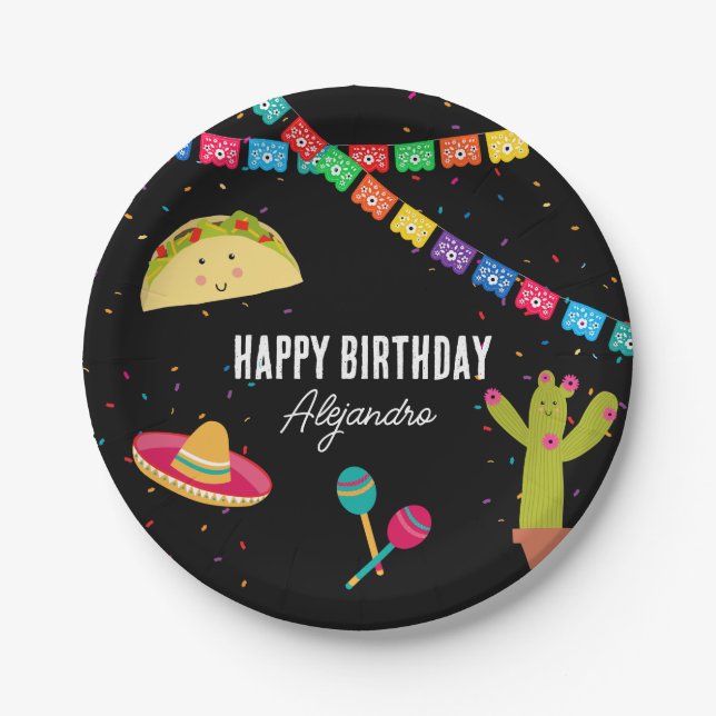 Assiettes En Carton Fête mexicaine à thème (Devant)