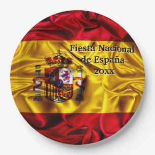 Assiettes En Carton Fête nationale espagnole, Journée hispanique esp
