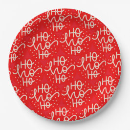 Assiettes En Carton Fête rouge Ho Ho Ho Noël