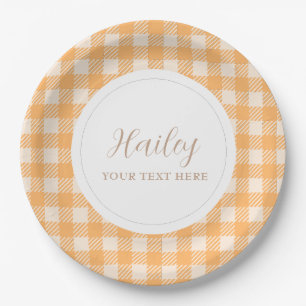 Assiettes En Carton Fête rustique sucrée avec carreaux gingham