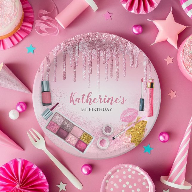 Assiettes En Carton Fête spa Glam Girl Fête Anniversaire Salon Plaque (Spa Party Glam Girl Birthday Party Salon Plate)