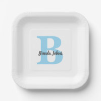Fêtes de bébé Monogrammes bleus Fête de mariage Fê