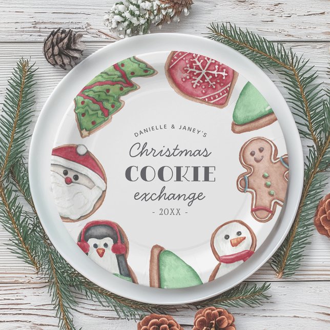 Assiettes En Carton Fêtes de Noël personnalisées Fête de l'échange de  (Créateur téléchargé)