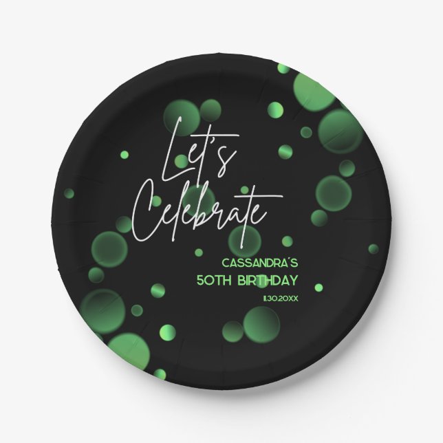 Assiettes En Carton Fêtons l'anniversaire du livre vert Gradient (Devant)