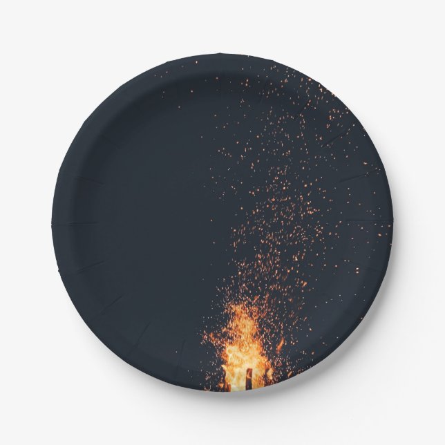 Assiettes En Carton feu (Devant)