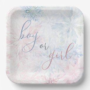 Assiettes En Carton Feu de neige rose d'hiver pour garçon ou fille