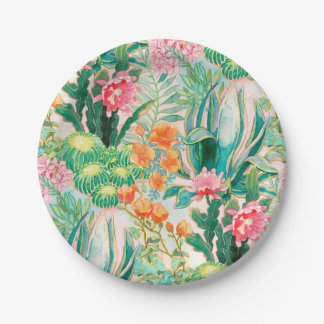 Assiettes En Carton Feuillage de Palm Springs