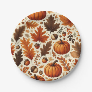 Assiettes En Carton feuille/citrouille/cavernes Automne