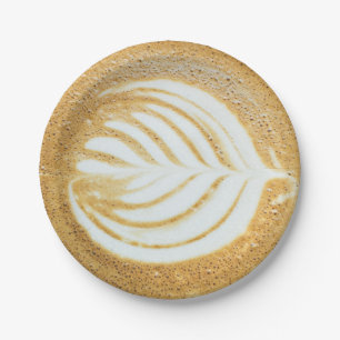 Assiettes En Carton Feuille de café Froth