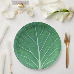 Assiettes En Carton Feuille de choux verte 0933