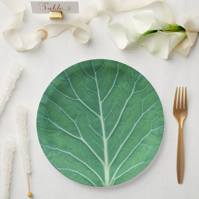 Assiettes En Carton Feuille de choux verte 0933 (Mariage)