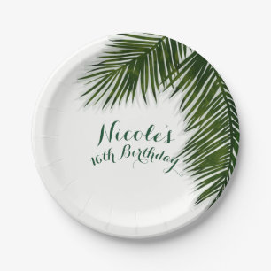 Assiettes En Carton Feuille de palmier tropicale Élégant mariage d'été