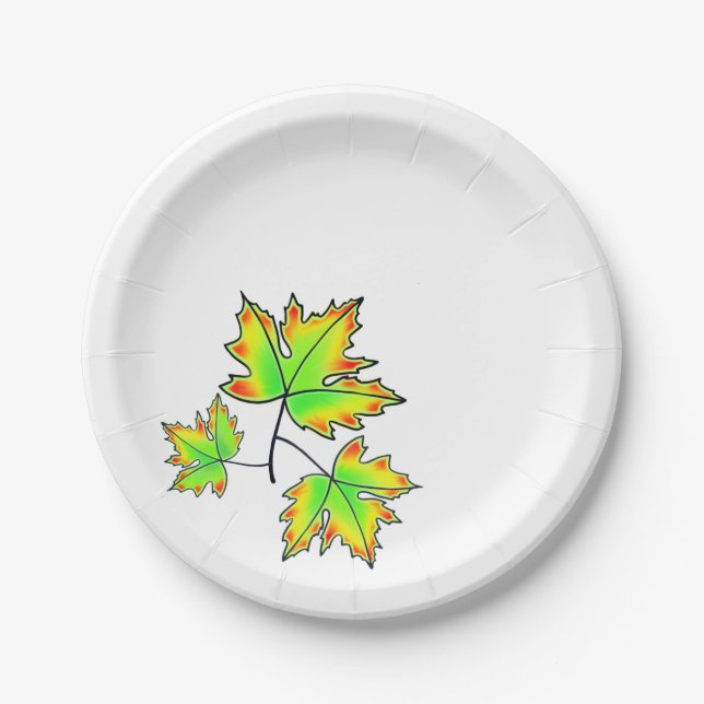 Assiettes En Carton Feuille d'érable (Devant)