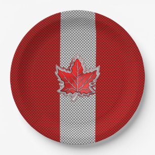 Assiettes En Carton Feuille d'érable de chrome canadienne sur les styl