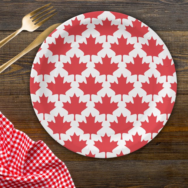 Assiettes En Carton Feuille d'érable de la fête du Canada (Créateur téléchargé)
